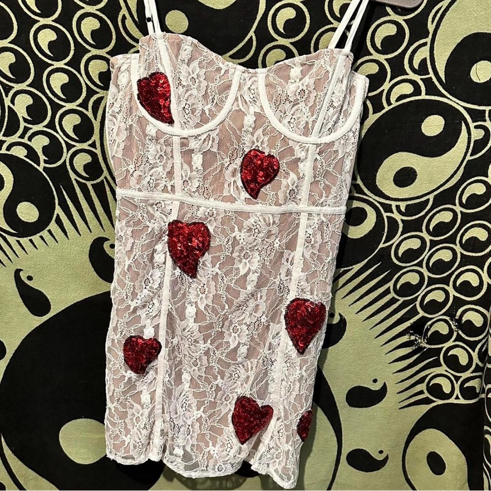 for love and lemons, red heart Valentine’s Day dress